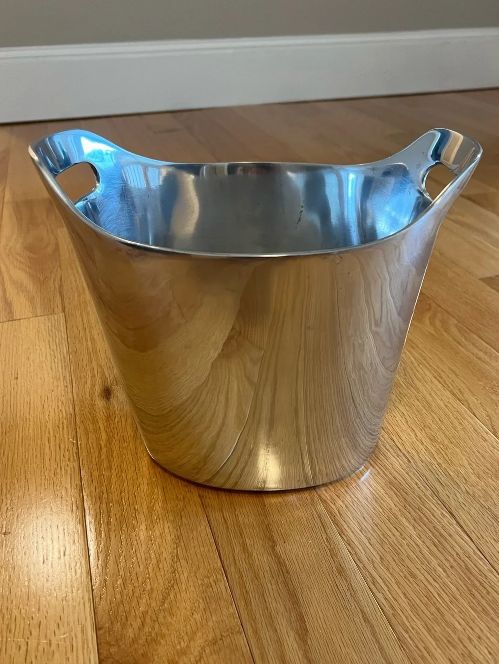 Pottery Barn Barona Silver Metal Wine Bucket with Handled Rim